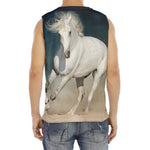 White Stallion Horse Print Men's Fitness Tank Top