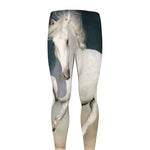 White Stallion Horse Print Men's leggings