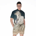 White Stallion Horse Print Men's Romper