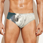 White Stallion Horse Print Men's Swim Briefs
