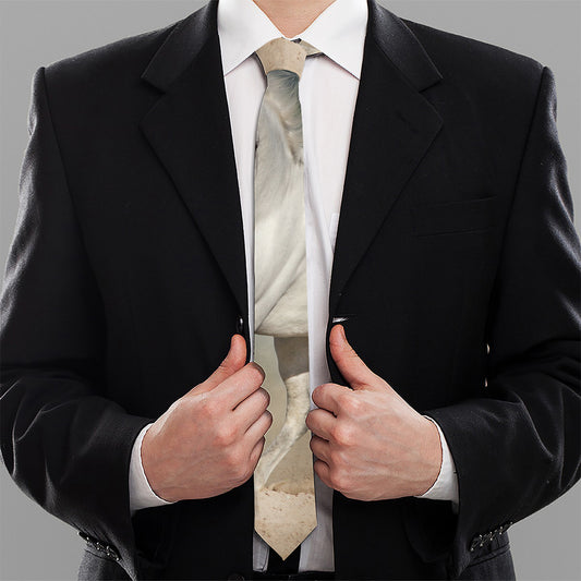White Stallion Horse Print Necktie