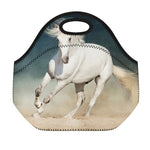 White Stallion Horse Print Neoprene Lunch Bag