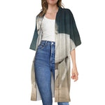 White Stallion Horse Print Open Front Beach Cover Up