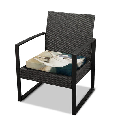White Stallion Horse Print Outdoor Seat Cushion Cover