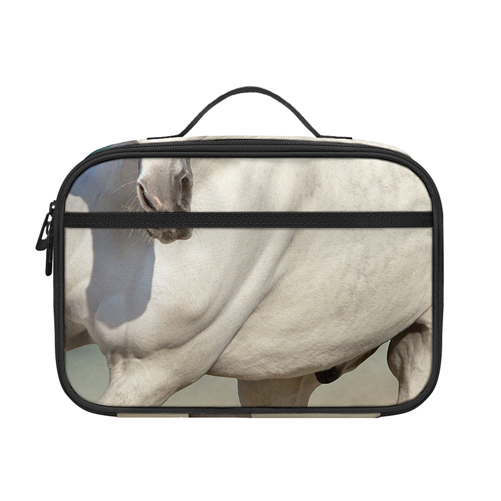 White Stallion Horse Print Portable Lunch Bag