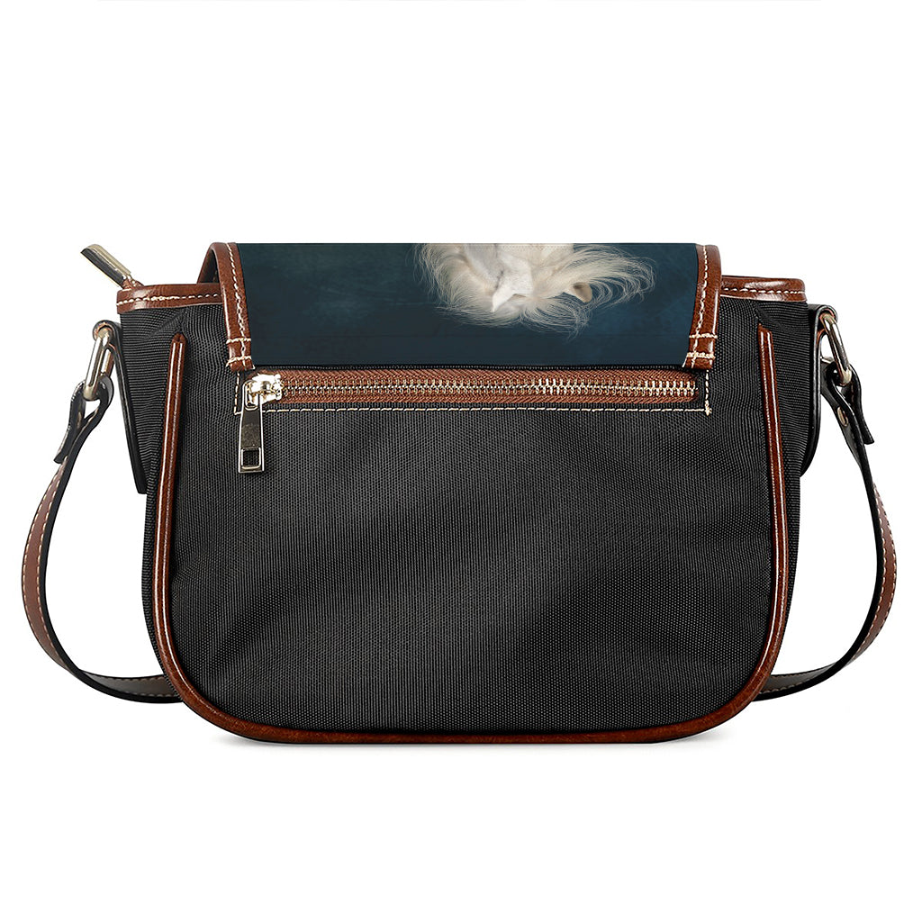 White Stallion Horse Print Saddle Bag
