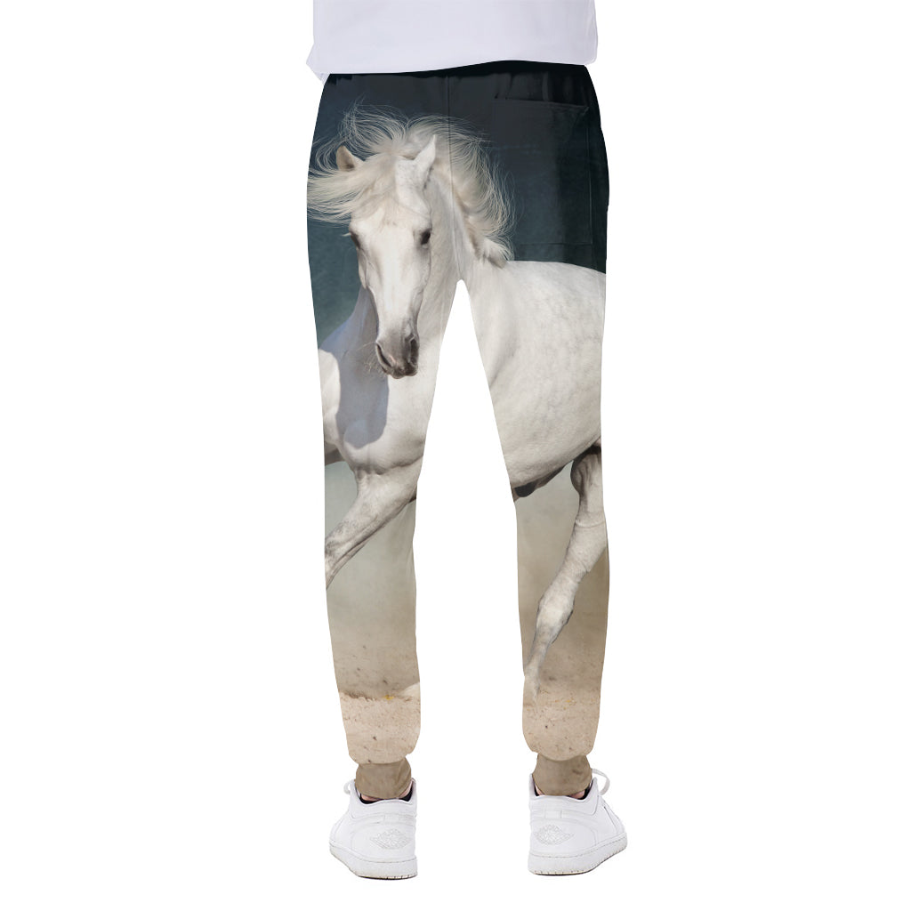 White Stallion Horse Print Scuba Joggers