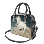White Stallion Horse Print Shoulder Handbag