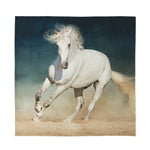 White Stallion Horse Print Silk Bandana