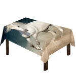 White Stallion Horse Print Tablecloth