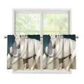 White Stallion Horse Print Tier Curtains