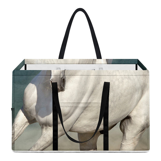 White Stallion Horse Print Utility Tote Bag