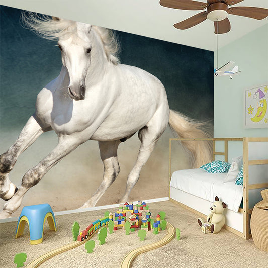 White Stallion Horse Print Wall Sticker
