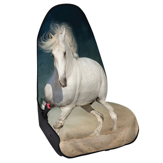White Stallion Horse Print Waterproof Car Seat Cover
