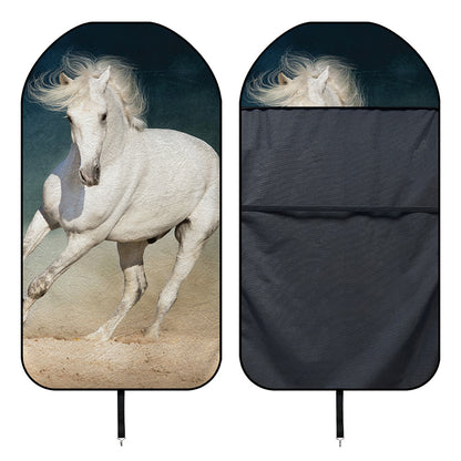 White Stallion Horse Print Waterproof Car Seat Cover
