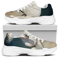 White Stallion Horse Print White Chunky Shoes