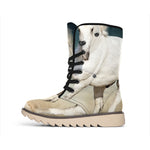 White Stallion Horse Print Winter Boots