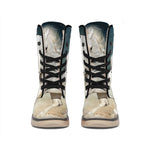 White Stallion Horse Print Winter Boots