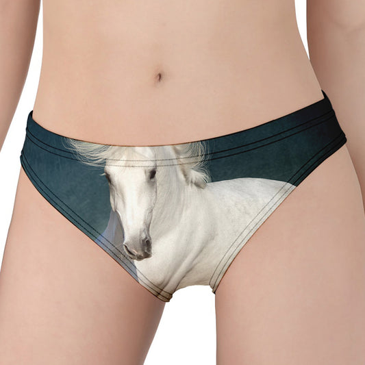 White Stallion Horse Print Women's Panties