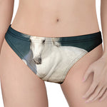 White Stallion Horse Print Women's Thong
