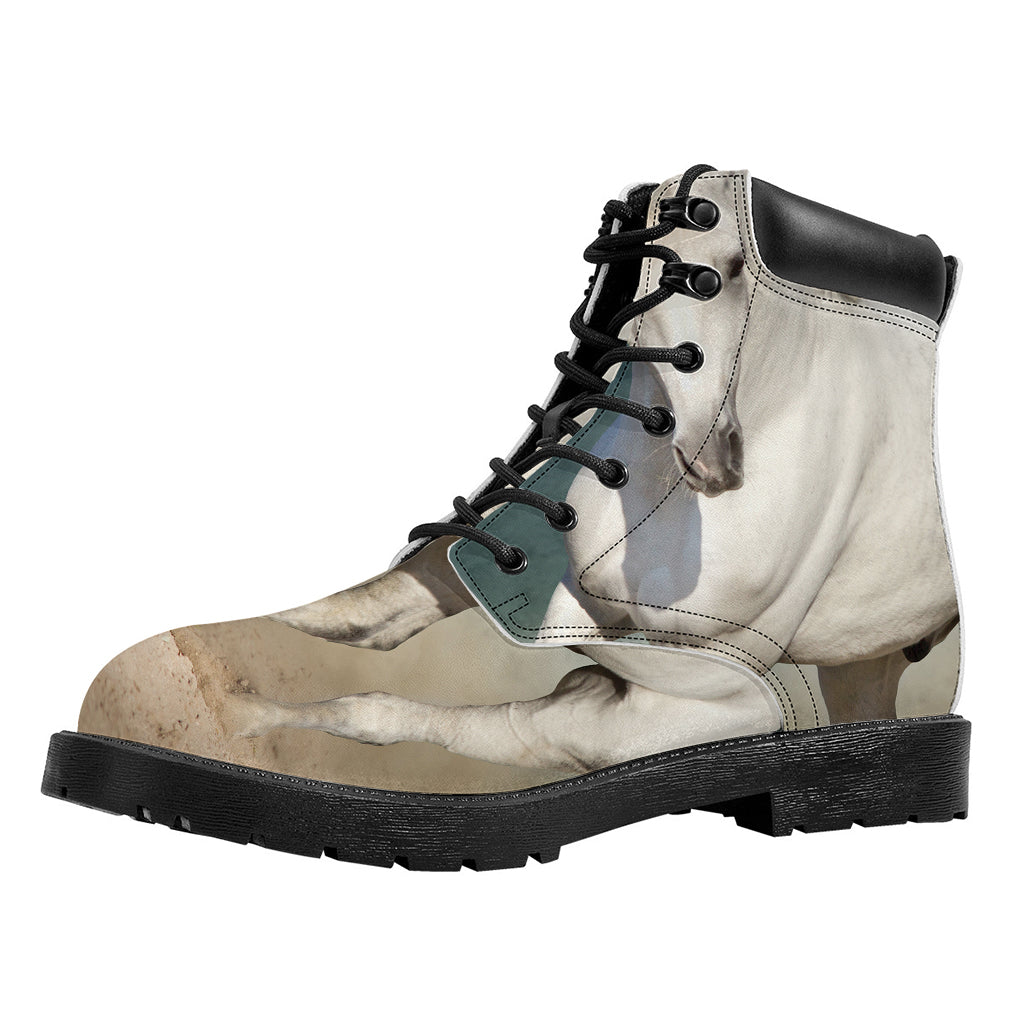 White Stallion Horse Print Work Boots