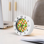 White Summer Pineapple Pattern Print Alarm Clock