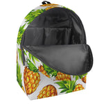 White Summer Pineapple Pattern Print Backpack