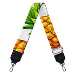 White Summer Pineapple Pattern Print Bag Strap