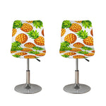 White Summer Pineapple Pattern Print Bar Stool Covers