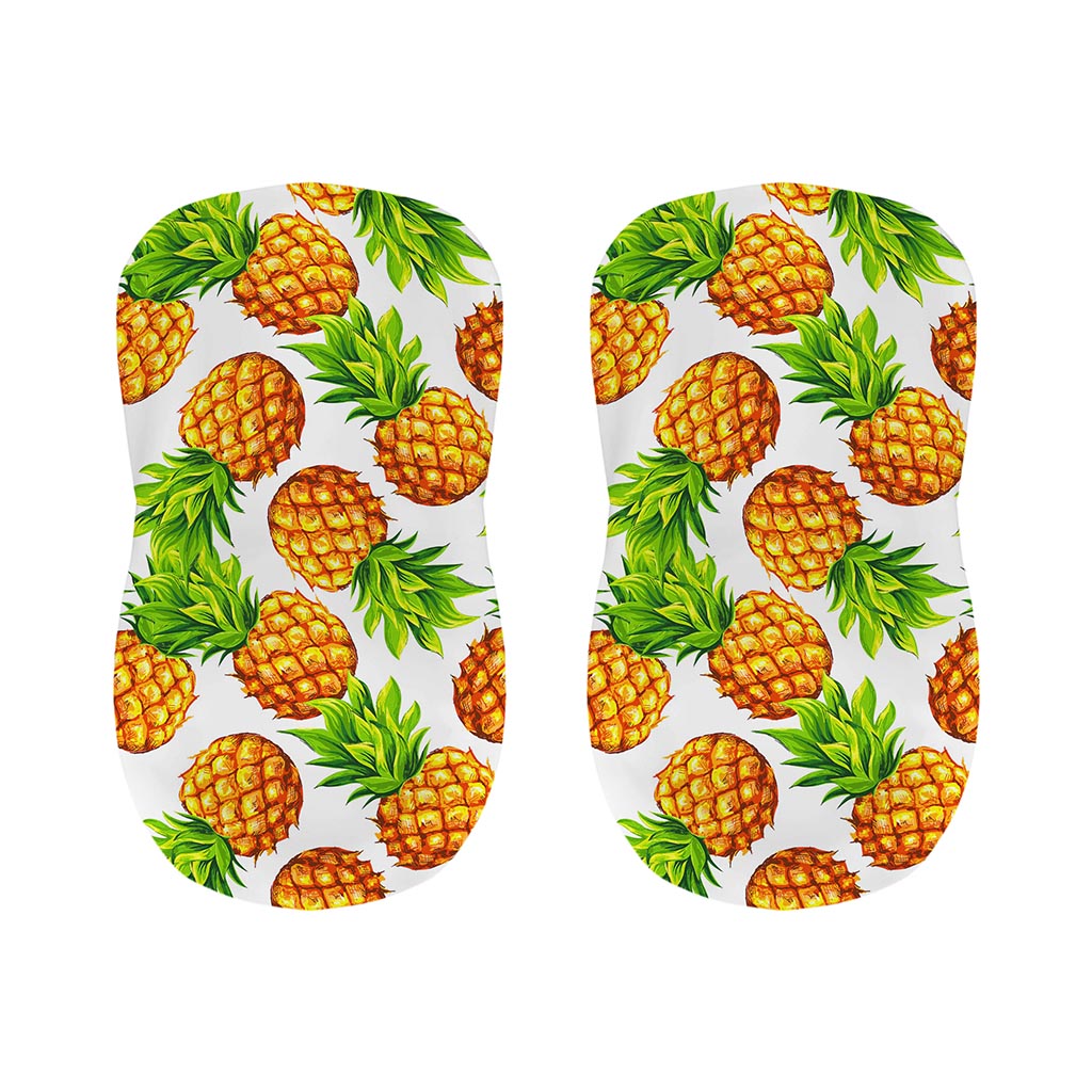 White Summer Pineapple Pattern Print Bar Stool Covers