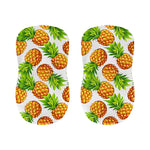 White Summer Pineapple Pattern Print Bar Stool Covers