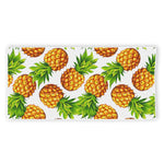 White Summer Pineapple Pattern Print Beach Towel