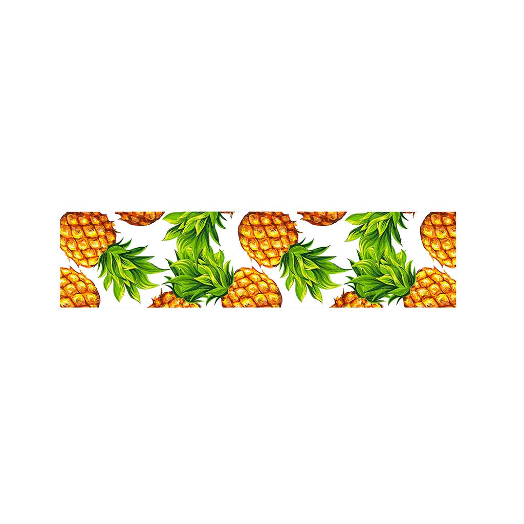 White Summer Pineapple Pattern Print Bed Runner