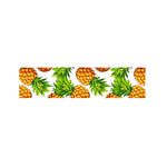 White Summer Pineapple Pattern Print Bed Runner