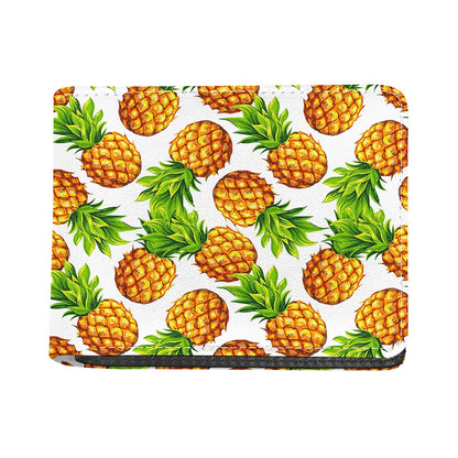 White Summer Pineapple Pattern Print Bifold Wallet