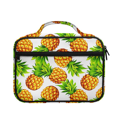 White Summer Pineapple Pattern Print Briefcase Bible Bag