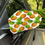 White Summer Pineapple Pattern Print Car Side Mirror Covers