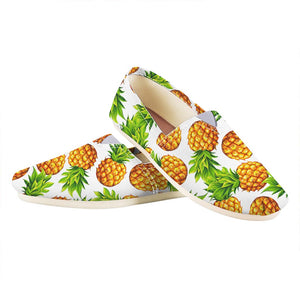 White Summer Pineapple Pattern Print Casual Shoes