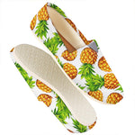 White Summer Pineapple Pattern Print Casual Shoes