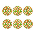 White Summer Pineapple Pattern Print Coaster Set