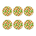 White Summer Pineapple Pattern Print Coaster Set