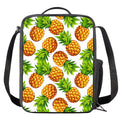White Summer Pineapple Pattern Print Crossbody Lunch Bag