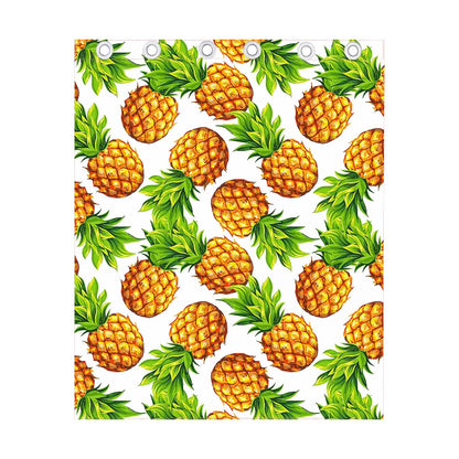 White Summer Pineapple Pattern Print Curtain
