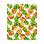 White Summer Pineapple Pattern Print Curtain
