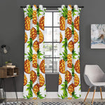 White Summer Pineapple Pattern Print Curtain