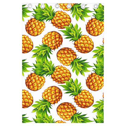White Summer Pineapple Pattern Print Curtain