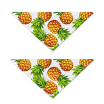 White Summer Pineapple Pattern Print Dog Bandana