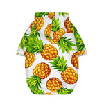 White Summer Pineapple Pattern Print Dog Zip Up Hoodie