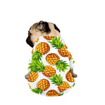 White Summer Pineapple Pattern Print Dog Zip Up Jacket