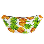 White Summer Pineapple Pattern Print Fanny Pack